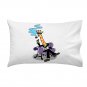 Mr. Giraffe Funny Wearing Suit Sitting on Bench - Single Pillow Case