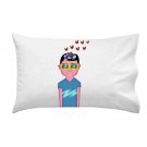 Day Dreaming Imagine Boy Artwork Cartoon Guy w/ Birds - Single Pillow Case