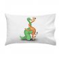 Dino Giraffe Luv Hug Dinosaur & Giraffe Cute Love Embrace - Single Pillow Case