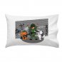 Bad Cats w/ Cop Funny Cartoon Tagged Brick Wall - Single Pillow Case