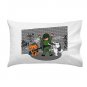Bad Cats w/ Cop Funny Cartoon Tagged Brick Wall - Single Pillow Case