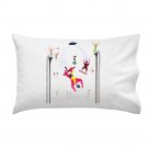 Acrobats at Circus Tent Performance Colorful Artwork - Single Pillow Case