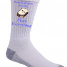 Peanut Butter & Jelly Fixes Everything Food Humor Cartoon - Crew Socks Pair