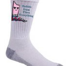 Bubblegum Fixes Everything Food Humor Cartoon - Crew Socks Pair