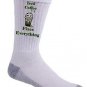 Iced Coffee Fixes Everything Food Humor Cartoon - Crew Socks Pair