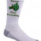 Broccoli Fixes Everything Food Humor Cartoon - Crew Socks Pair