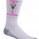 Lollipops Fix Everything Food Humor Cartoon - Crew Socks Pair