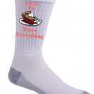 Cherry Pie Fixes Everything Food Humor Cartoon - Crew Socks Pair