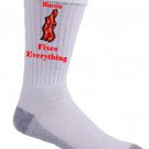 Bacon Fixes Everything Food Humor Cartoon - Crew Socks Pair