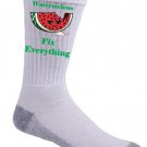 Watermelons Fix Everything Food Humor Cartoon - Crew Socks Pair