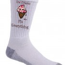 Ice Cream Fixes Everything Food Humor Cartoon - Crew Socks Pair
