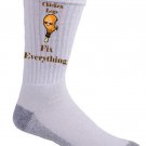 Chicken Legs Fix Everything Food Humor Cartoon - Crew Socks Pair
