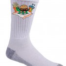 Turtle Burger Funny Turtle Shell Bun Burger w/ Fries Meal - Crew Socks Pair