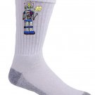 80's Love Robot Funny Cute Vintage Robot w/ Feelings - Crew Socks Pair