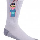 Day Dreaming Imagine Boy Artwork Cartoon Guy w/ Birds - Crew Socks Pair