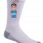 Day Dreaming Imagine Boy Artwork Cartoon Guy w/ Birds - Crew Socks Pair