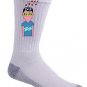 Day Dreaming Imagine Boy Artwork Cartoon Guy w/ Birds - Crew Socks Pair