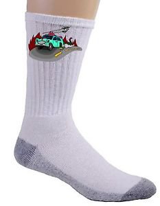 Dino Car Funny Dinosaur Lizard Car Cartoon Driving - Crew Socks Pair