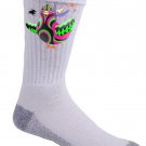 Bird Fairy Colorful Flying Cartoon Artwork Design - Crew Socks Pair