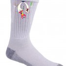 Acrobats at Circus Tent Performance Colorful Artwork - Crew Socks Pair