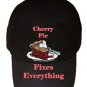 Cherry Pie Fixes Everything Food Humor Cartoon - Black Adjustable Cap Hat