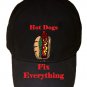 Hot Dogs Fix Everything Food Humor Cartoon - Black Adjustable Cap Hat