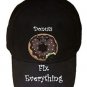 Donuts Fix Everything Food Humor Cartoon - Black Adjustable Cap Hat