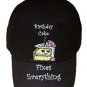 Birthday Cake Fixes Everything Food Humor Cartoon - Black Adjustable Cap Hat