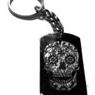 Novelty Candy Sugar Skull Tattoo Logo - Metal Ring Key Chain Keychain