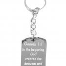 Genesis 1:1 Bible Verse Christianity & Judaism - Metal Ring Key Chain Keychain
