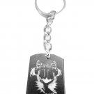 Cross with Flying Dove Christian Inspirational - Metal Ring Key Chain Keychain