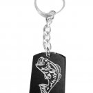 Big Mouth Bass Fish Fishing Logo Symbols - Metal Ring Key Chain Keychain