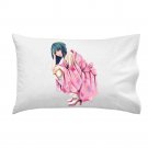 Japanese Anime Girl Crouched in Boots - Single Pillow Case