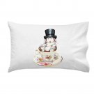 Rabbit Hole Funny Bunny w/ Teacup & Top Hat - Single Pillow Case