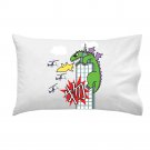 "My World" Japanese Giant Green Lizard Parody on Skyscraper - Single Pillow Case
