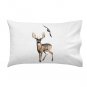 Deer Nature Winter Scene w/ Bird Flying Overhead - Single Pillow Case