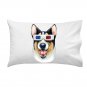 "Corgi 3D" Funny Puppy Dog Wearing Movie Glasses - Single Pillow Case