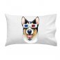 "Corgi 3D" Funny Puppy Dog Wearing Movie Glasses - Single Pillow Case