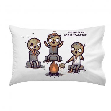 "Zombie Tales" Campfire Stories While Roasting Brain Fire - Single Pillow Case