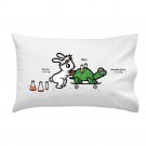 "Using Force" Bunny Rabbit & Turtle Movement Physics Humor - Single Pillow Case