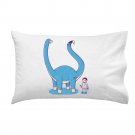 "Someone On Your Level" Dinosaur Brontosaurus Painted Tail - Single Pillow Case