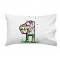 "Self Sufficient" Zombie Eating His Own Brain Funny Cartoon - Single Pillow Case
