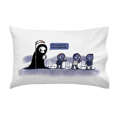 "Paperwork" Grim Reaper Complaining About Zombies Graveyard - Single Pillow Case
