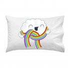 "Mr. Cloud's New Scarf" Funny Weather Cloud & Rainbow Scarf - Single Pillow Case