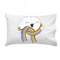 "Mr. Cloud's New Scarf" Funny Weather Cloud & Rainbow Scarf - Single Pillow Case