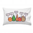 "Protesting Vegans" Vegetables w/ Signs Protest Vegan Funny - Single Pillow Case