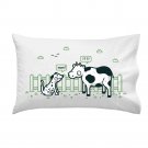 "Identity Crisis" Dalmatian Puppy & Cow Black White Spots - Single Pillow Case