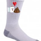"Best Friends" Funny Toilet Paper & Poop in Love w/ Heart - Crew Socks Pair