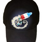 Spaceman Rocket Popsicle Funny Patriotic in Space - Black Adjustable Cap Hat