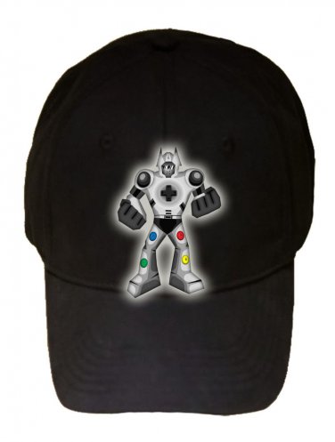 Playbot Funny Giant Robot Video Game Controller - Black Adjustable Cap Hat